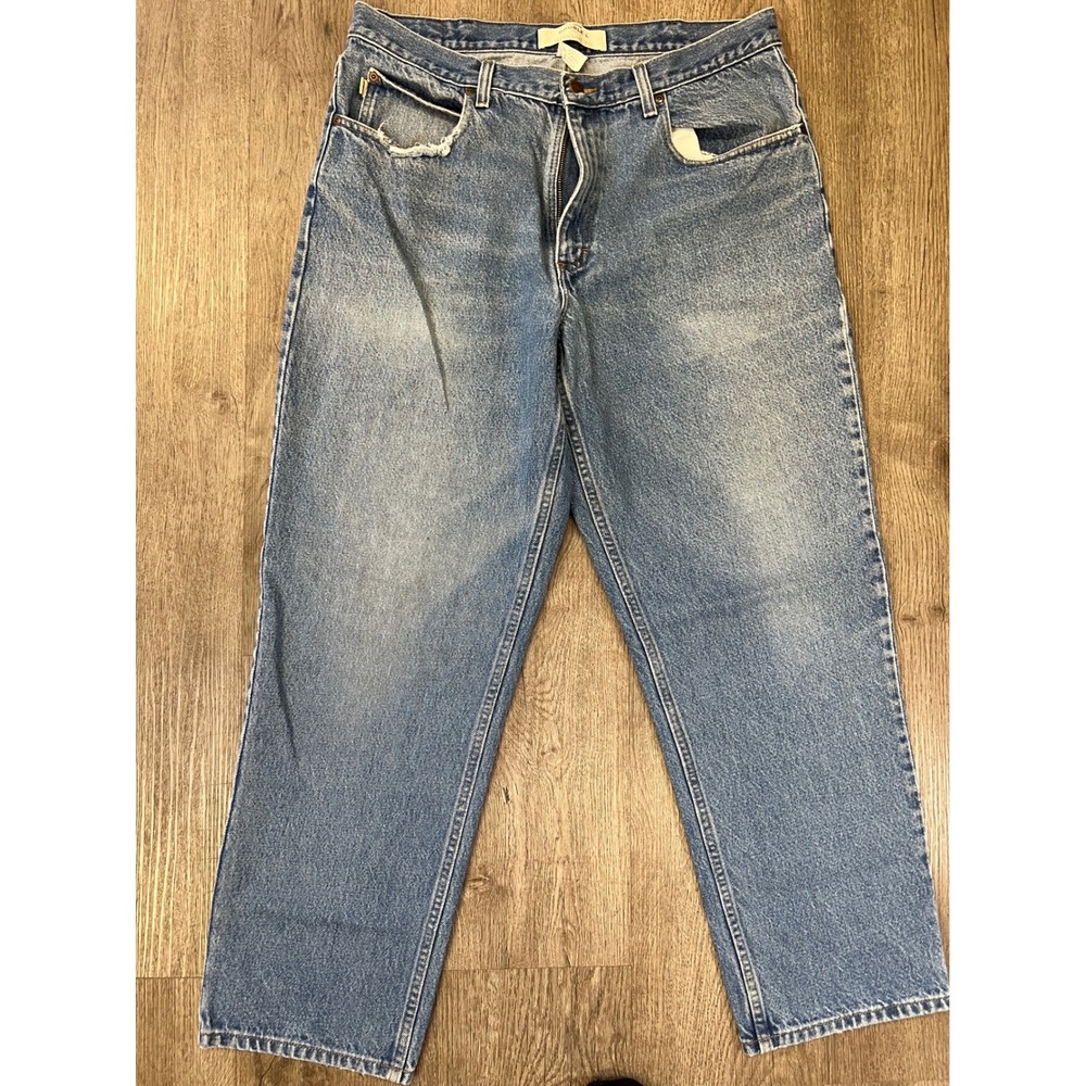 LL Bean Double L Relaxed Fit Jeans Mens 36x30 Medium Wash Blue Cotton Vintage